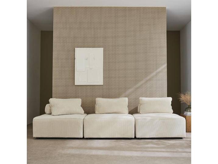 3er-Set Sessel für modulares Sofa Cordbezug Creme - sweeek von sweeek