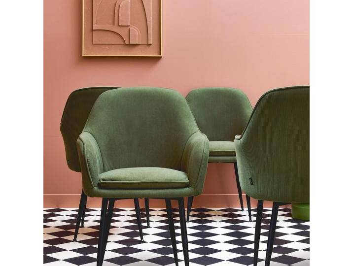 4er Set Samt Sessel mit Metallbeinen Khaki - sweeek 4er Set Samt Sessel mit Metallbeinen Khaki - sweeek von sweeek