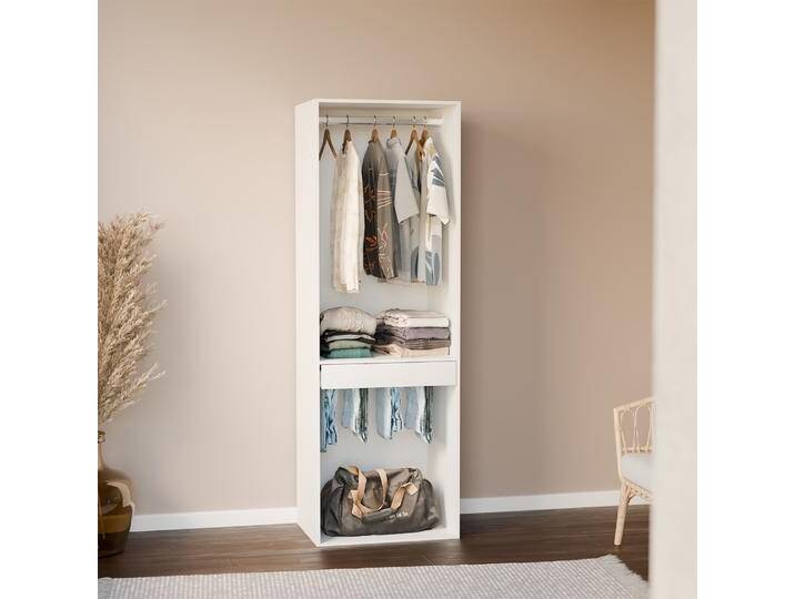 Ankleidemodul mit Garderobe und Hosenhalter Weiß - sweeek Ankleidemodul mit Garderobe und Hosenhalter Weiß - sweeek von sweeek