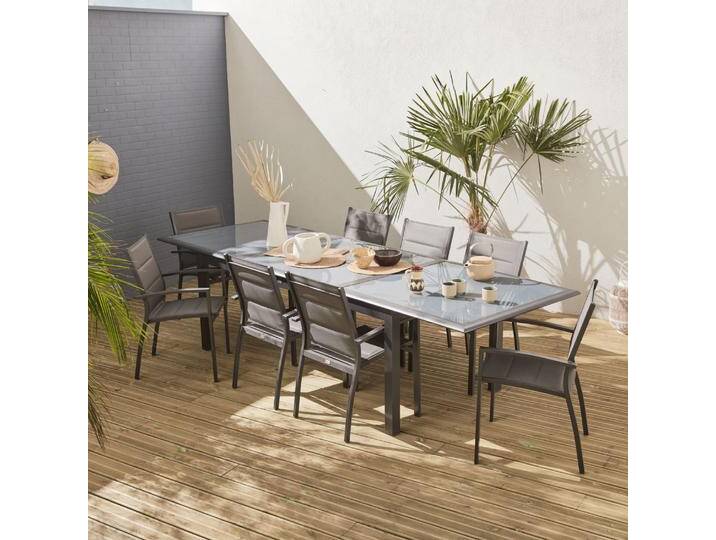 Ausziehbarer Tisch 200/300 cm, 8 Sitze Anthrazit - sweeek Ausziehbarer Tisch 200/300 cm, 8 Sitze Anthrazit - sweeek von sweeek