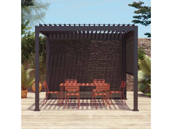 Bioklimatische Pergola Triomphe 3x3m V2 mit 2 Markisen 3 m Anthrazit - sweeek Bioklimatische Pergola Triomphe 3x3m V2 mit 2 Markisen 3 m Anthrazit - sweeek von sweeek