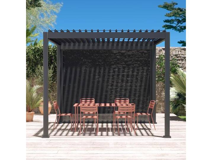 Bioklimatische Pergola Triomphe 3x3m V2 mit Markise 3 m Anthrazit - sweeek Bioklimatische Pergola Triomphe 3x3m V2 mit Markise 3 m Anthrazit - sweeek von sweeek
