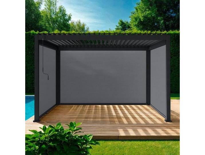 Bioklimatische Pergola Triomphe 3x4m + 2 Markisen 3m + 1 Markise 4m Anthrazit - sweeek Bioklimatische Pergola Triomphe 3x4m + 2 Markisen 3m + 1 Markise 4m Anthrazit - sweeek von sweeek