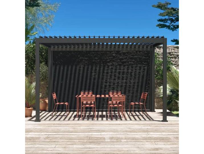 Bioklimatische Pergola Triomphe 3x4m mit 1 Markise 4m Anthrazit - sweeek von sweeek
