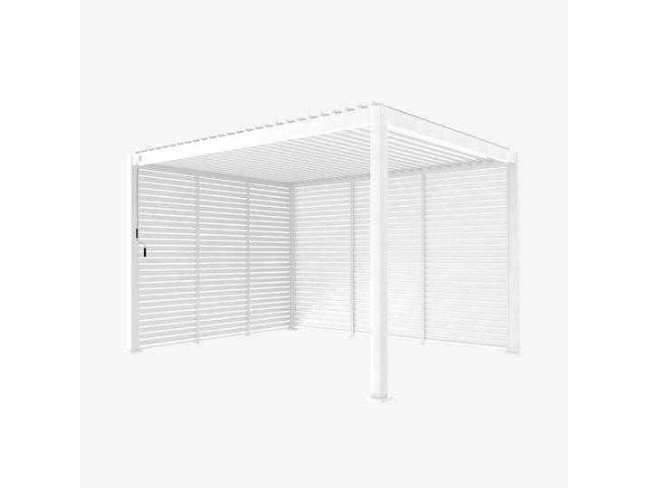 Bioklimatische Pergola Triomphe 3x4m mit 3 Lamellenwänden 100 cm weiß von sweeek