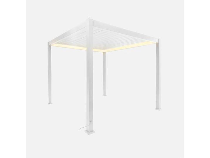 Bioklimatische motorisierte Pergola mit Lamellendach und LED-Beleuchtung weiß Triomphe 3x3m von sweeek