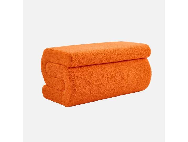 Design Bank mit Bouclé-Bezug 1-2 Plätze Orange - sweeek von sweeek