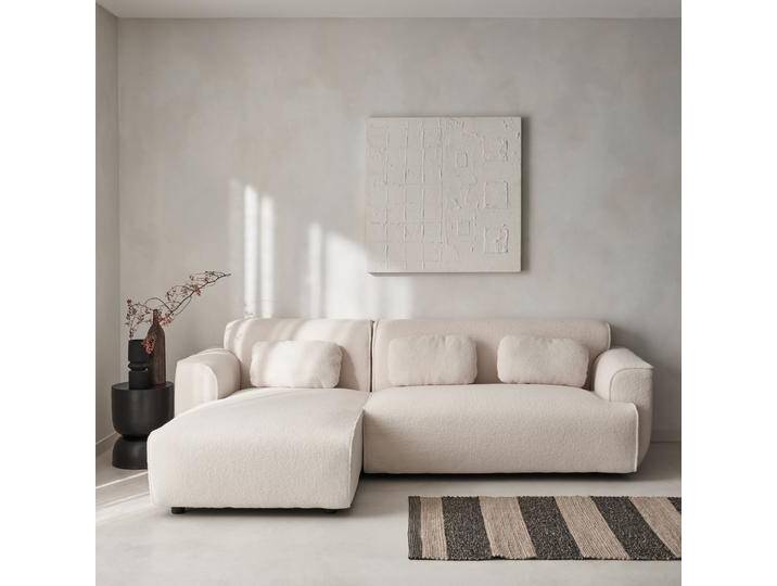 Ecksofa, 3-Sitzer mit Teddy Bouclé-Bezug - sweeek Ecksofa, 3-Sitzer mit Teddy Bouclé-Bezug - sweeek von sweeek