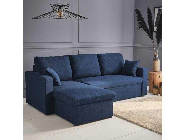 3-Sitzer Ecksofa mit Schlaffunktion Blau - sweeek von sweeek