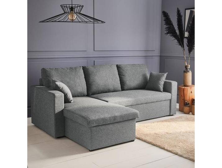 3-Sitzer Ecksofa mit Schlaffunktion Hellgrau - sweeek 3-Sitzer Ecksofa mit Schlaffunktion Hellgrau - sweeek von sweeek