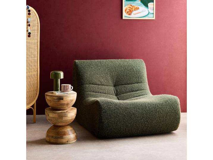 Sessel mit Bezug im Alpaka-Look Khaki - sweeek von sweeek