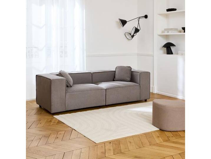 Modulares 2-Sitzer-Sofa, wasserabweisender Bezug, 2 Elemente Hellgrau - sweeek von sweeek