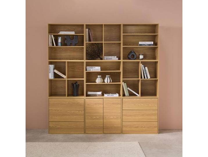 Modulares Regal Holzdekor 9 Elemente Eichenfarben - sweeek Modulares Regal Holzdekor 9 Elemente Eichenfarben - sweeek von sweeek