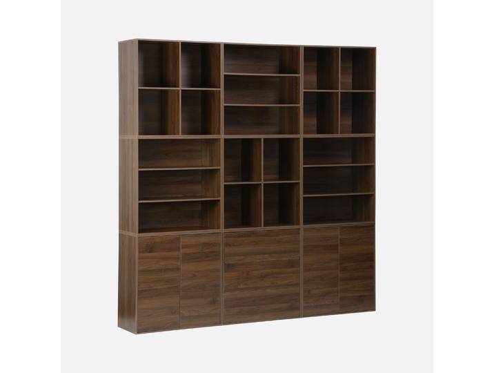 Modulares Regal Holzdekor 9 Elemente Nussbaumfarben - sweeek von sweeek