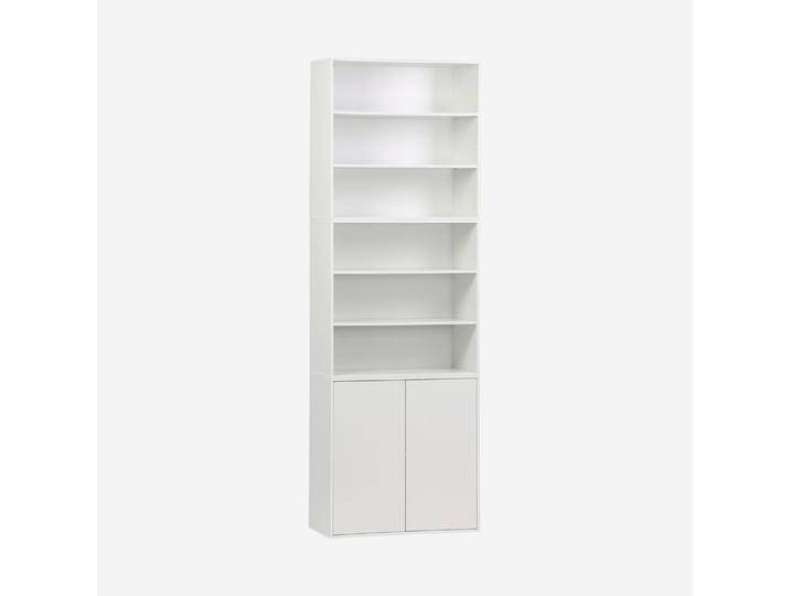 Modulares Regal Holzdekor 3 Elemente - 2 Türen 6 offene Fächer Weiß - sweeek Modulares Regal Holzdekor 3 Elemente - 2 Türen 6 offene Fächer Weiß - sweeek von sweeek