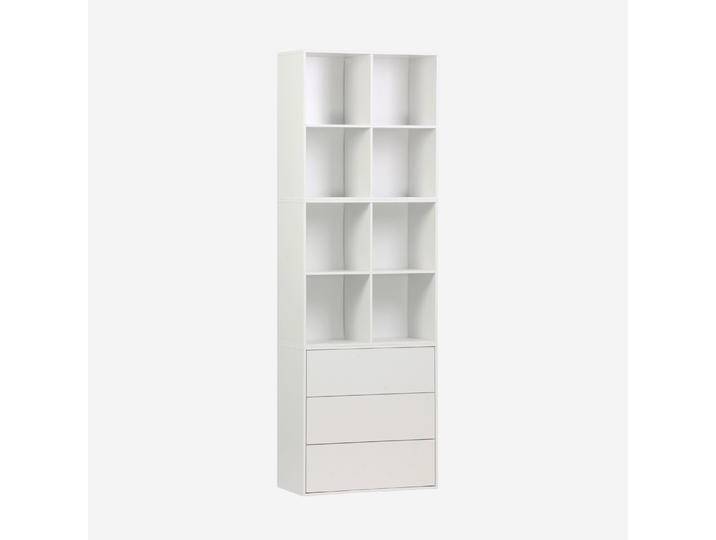 Modulares Regal Holzdekor 3 Elemente - 3 Schubladen 8 Fächer Weiß - sweeek von sweeek