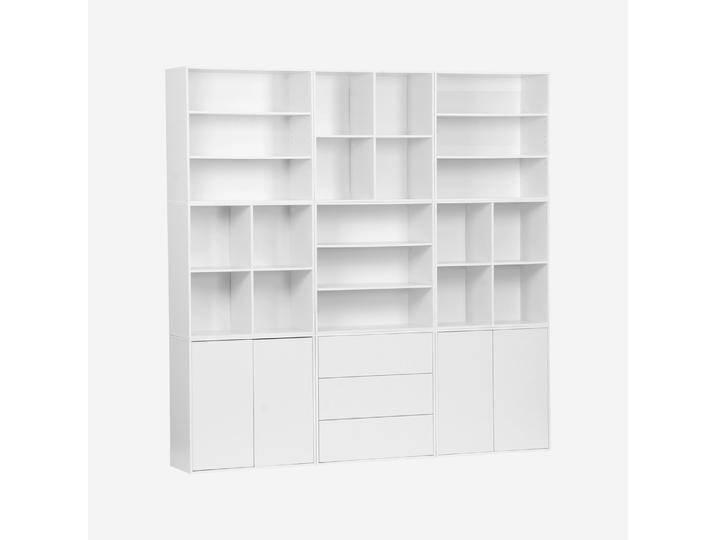 Modulares Regal Holzdekor 9 Elemente Weiß - sweeek von sweeek
