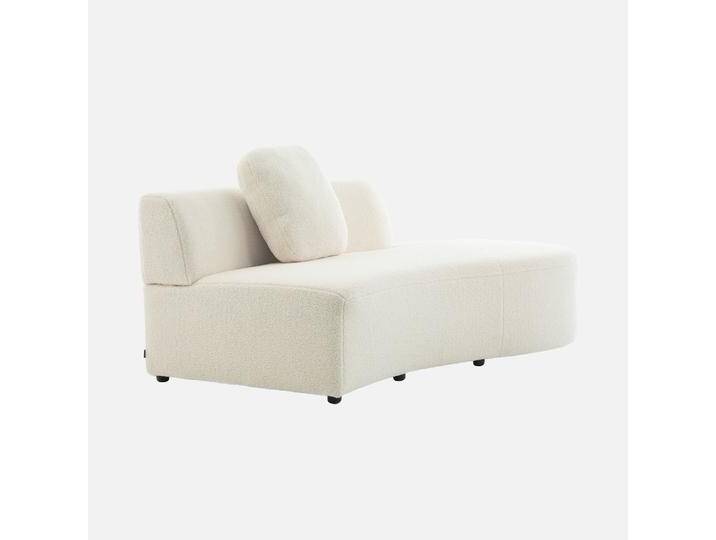 Organisches 2-3-Sitzer-Sofa mit Bouclé-Bezug und einer kleinen Recamiere Weiß - sweeek von sweeek