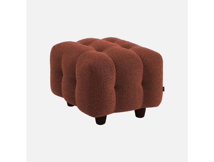 Pouf, Fußstütze für 2-Sitzer Sofa Leon mit texturierter Bouclé Terrakotta - sweeek Pouf, Fußstütze für 2-Sitzer Sofa Leon mit texturierter Bouclé Terrakotta - sweeek von sweeek