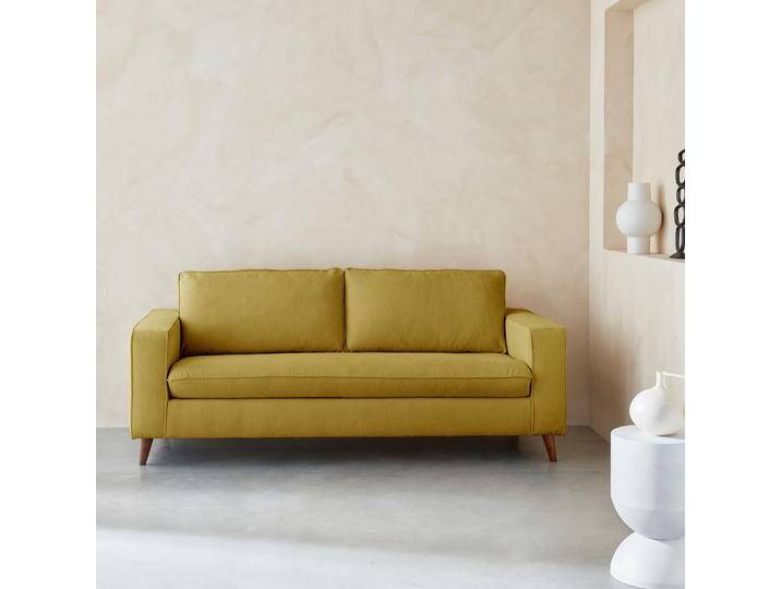 3-Sitzer Schlafsofa mit einer 12 cm dicken Matratze Senffarben - sweeek von sweeek