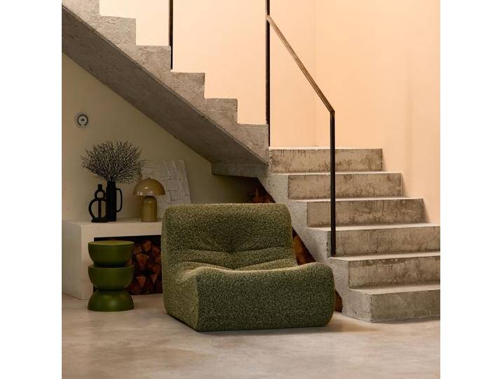 Sessel mit Bezug im Alpaka-Look Khaki - sweeek Sessel mit Bezug im Alpaka-Look Khaki - sweeek von sweeek