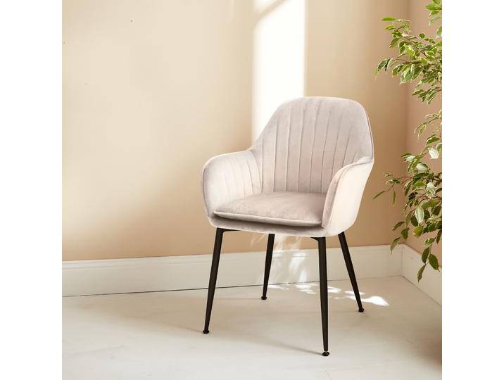 Sessel mit Samtbezug und Metallbeinen Antikweiß - sweeek Sessel mit Samtbezug und Metallbeinen Antikweiß - sweeek von sweeek