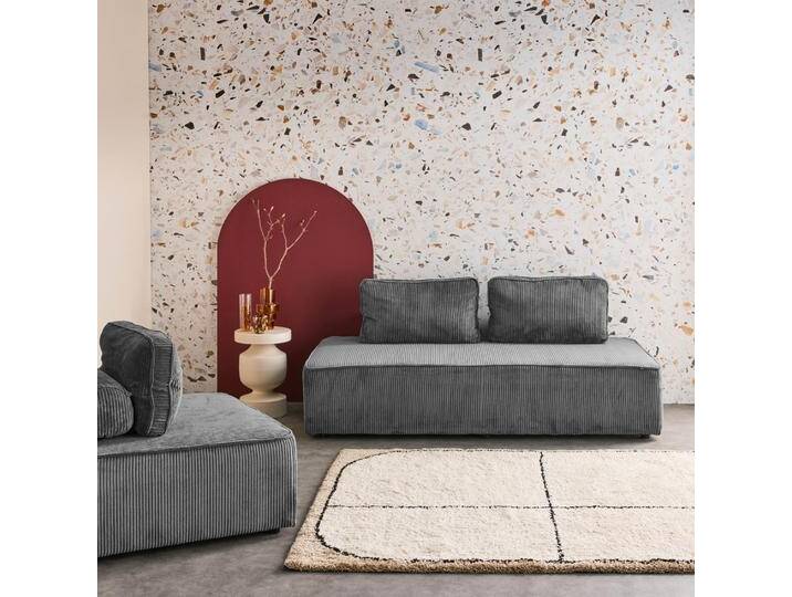 Sessel und 2-Sitzer Sofa mit Cordbezug Dunkelgrau - sweeek von sweeek