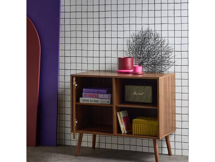 Sideboard 1 Tür, 2 Einlegeböden, 80 cm Nussbaumfarben - sweeek Sideboard 1 Tür, 2 Einlegeböden, 80 cm Nussbaumfarben - sweeek von sweeek