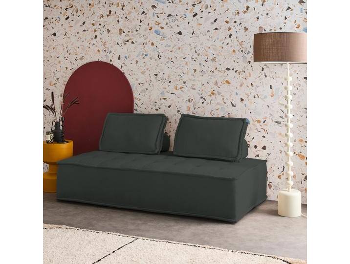 Zweisitzige Sessel für Modulsofa gepolsterter Stoff Dunkelgrau - sweeek Zweisitzige Sessel für Modulsofa gepolsterter Stoff Dunkelgrau - sweeek von sweeek