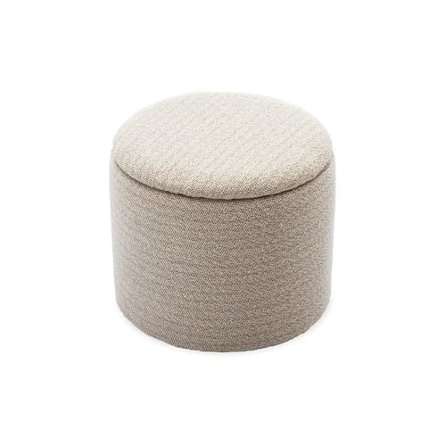 sweeek Weißer Hocker mit Stoffbezug und Aufbewahrung für Kissen oder Plaids - Stool von sweeek