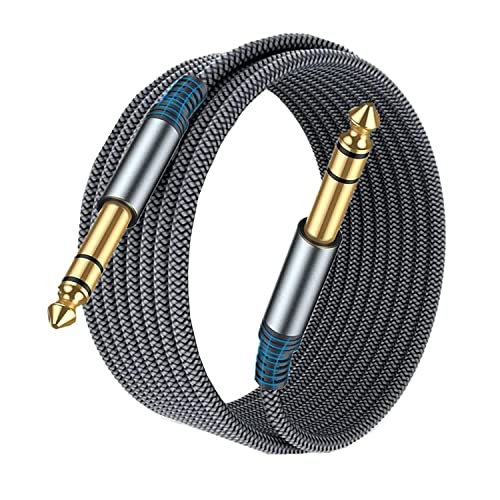 sweguard Gitarrenkabel 5M 6.35mm Instrumentenkabel, E Gitarre Kabel, TRS Stereo 6.35mm auf 6.35mm Gitarrenkabel, 1/9'' Klinkenkabel für Gitarren, Keyboard, Bass, Verstärker und andere Audiogeräte von sweguard