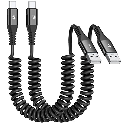 USB C Kabel 3.0A Schnellladung [2Stück 2m+3m ] Ladekabel USB C i Phone 16 15 Pro Max Plus Type C Kabel Spiralkabel PVC für Samsung Galaxy S25 S24 S23 S22 zu S8 Plus,Note20,M31 M30s M20,A71 A52 A51 A50 von sweguard