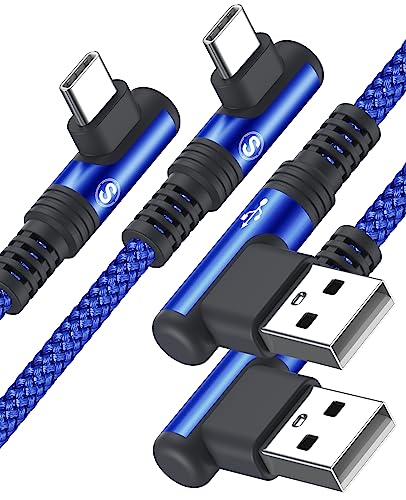 USB C Kabel 3.1A[2Stück 3M] Schnellladung,90 Grad Winkel Ladekabel i Phone 15 Pro Max Plus Type C Kabel für Samsung Galaxy S24 S23 S22 S21 S20 Plus/Ultra/FE,Note20,A72 A71 A52 A51 A50,M31 M30s,Mi9 von sweguard