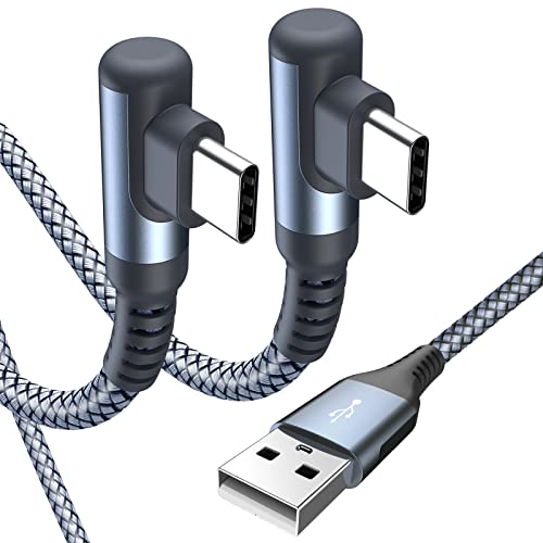 USB C Kabel 3.1A Schnellladung [2Stück 1.5m], Ladekabel USB C Winkel Type C Kabel Nylon für iPhone15/Pro/Max/Plus,Samsung Galaxy S24 S23 S22,S21,S20 S10 S9,S8,Note10/,M31 M30s M20,A71 A52 A51,Mi9/8 von sweguard