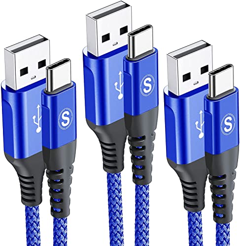 sweguard USB C Kabel 3.1A [3Stück 3m+2m+1m] Schnellladung, Ladekabel USB C Nylon Type C Kabel für Samsung Galaxy S24 S23 S22 S21 Plus/Ultra/FE,Note 20/10,A71 A52 A51,i Phone 15 pro max,HUAWEI P60/P50 von sweguard