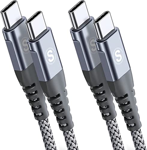 USB C auf USB C Kabel 60W [2Stück 1m] PD Schnellladen USB Typ C Nylon Geflochtenes Ladekabel für i Phone 15 16 Pro Max,Samsung Galaxy S25 S24 S23 S22 S21 Ultra FE Plus Note 20,iPad Pro MacBook Pixel von sweguard
