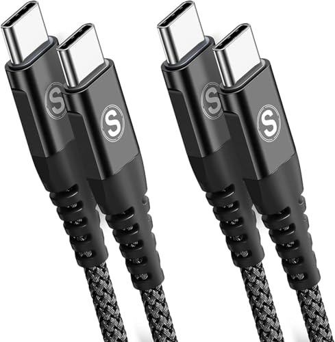 USB C auf USB C Kabel 60W [2Stück 1m] PD Schnellladen USB Typ C Nylon Geflochtenes Ladekabel für i Phone 16 15 Pro Max,Samsung Galaxy S25 S24 S23 S22 S21 Ultra FE Plus Note 20,iPad Pro MacBook Pixel von sweguard