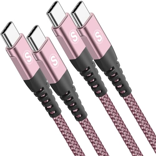 USB C auf USB C Kabel 60W [2Stück 2m] PD Schnellladen USB Typ C Nylon Geflochtenes Ladekabel für i Phone 16 15 Pro Max,Samsung Galaxy S25 S24 S23 S22 S21 Ultra FE Plus Note 20,iPad Pro MacBook Pixel von sweguard
