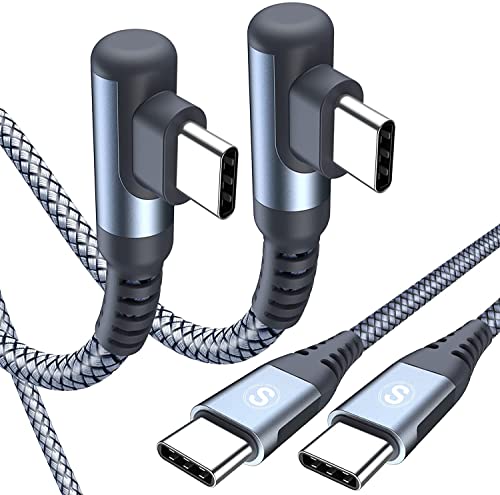 USB C auf USB C Kabel 60W 3A[2Stück 1m]PD Schnellladekabel,Ladekabel USB C Winkel Typ C Kabel mit Nylon für i Phone15 Pro Max Plus,Galaxy S24 S23 S22 Ultra/FE/Plus Note 20 Ultra,Pixel iPad MacBook Air von sweguard