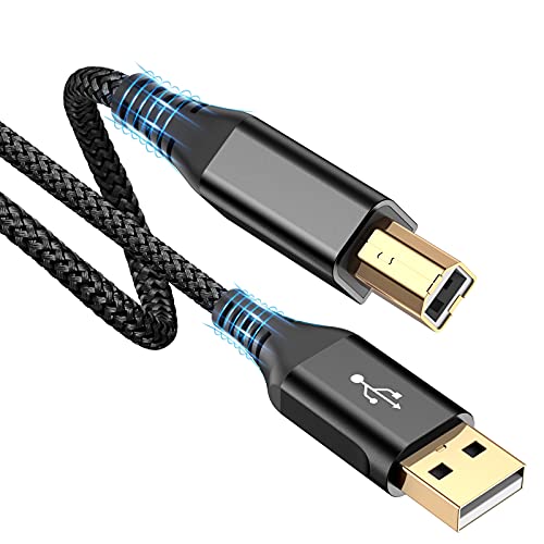 USB Druckerkabel 6M, Scannerkabel USB 2.0 Typ B Kabel USB A auf USB B Drucker Kabel PC Printer Cable Kompatibel für HP, Dell, Canon, Epson, Lexmark, Xerox, Brother, Samsung, Pixma von sweguard