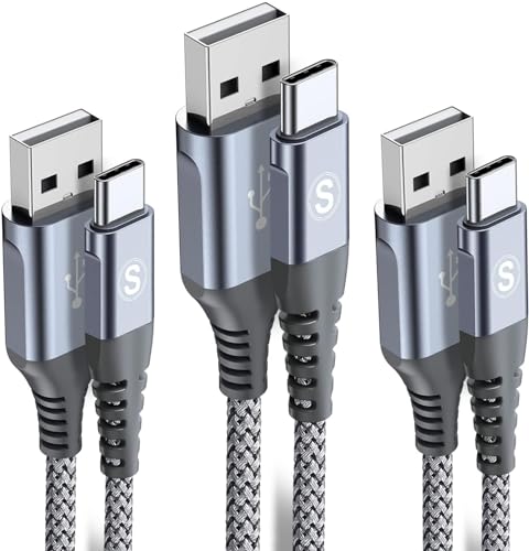 sweguard USB C Kabel 3.1A [3Stück 3m+2m+1m] Schnellladung,Ladekabel USB C iPhone 16 15 Pro Max Type C Nylon Ladekabel Samsung Schnellladekabel für Samsung S25 S24 S23 S22 S21 zu S8,Note20,A71/A70,M31 von sweguard