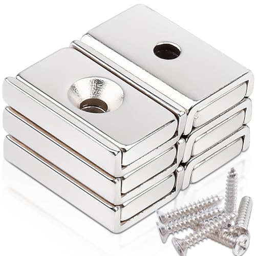 6 Stück 20x13,5x5mm Neodym Magnete Extra Stark, Magnete Stark Groß Schraubbar Magneten Rechteckmagnete Magnete mit Loch Magnetverschluss Senkkopf Magnet Industrielle Topfmagnet mit Schrauben 6 Stück 20x13,5x5mm Neodym Magnete Extra Stark, Magnete Stark Groß Schraubbar Magneten Rechteckmagnete Magnete mit Loch Magnetverschluss Senkkopf Magnet Industrielle Topfmagnet mit Schrauben von swihorab