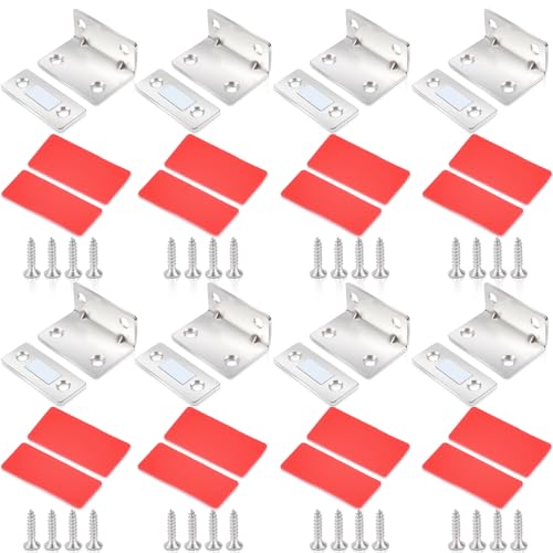 8 Stück Magnetschnäpper Stark, Tür Magnete für Schranktüren, Magnetschnäpper Ultra Dünn L-Shaped Türmagnet Magnetverschluss Schrank Schrankmagnete Selbstklebend Türschließer Möbelmagnete von swihorab