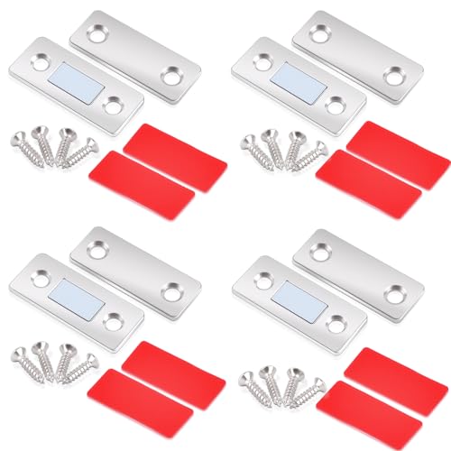 Magnetschnäpper Stark, 4 Stück Tür Magnete für Schranktüren, Ultra Dünn Magnete für Schranktüren Türmagnet Magnetverschluss Schrank Schrankmagnete Selbstklebend Türschließer Möbelmagnete von swihorab