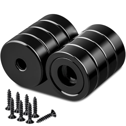 Schwarz Neodym Magnete Extra Stark, 8 Stück 16mm Scheiben Magnete mit Loch, Magnete Stark Rund Senkkopf-Topfmagnet mit Schrauben zum Anschrauben Schwarz Neodym Magnete Extra Stark, 8 Stück 16mm Scheiben Magnete mit Loch, Magnete Stark Rund Senkkopf-Topfmagnet mit Schrauben zum Anschrauben von swihorab