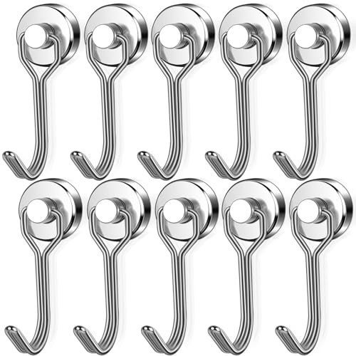 swihorab Magnethaken Extra Stark, 10Stück 16mm Neodym Magnet Hacken, Drehbar Magnetischer Haken rostfrei Metallhaken für Küche kühlschränke Schließfächer, Neodym Magnete Haken Magnetisch swihorab Magnethaken Extra Stark, 10Stück 16mm Neodym Magnet Hacken, Drehbar Magnetischer Haken rostfrei Metallhaken für Küche kühlschränke Schließfächer, Neodym Magnete Haken Magnetisch von swihorab