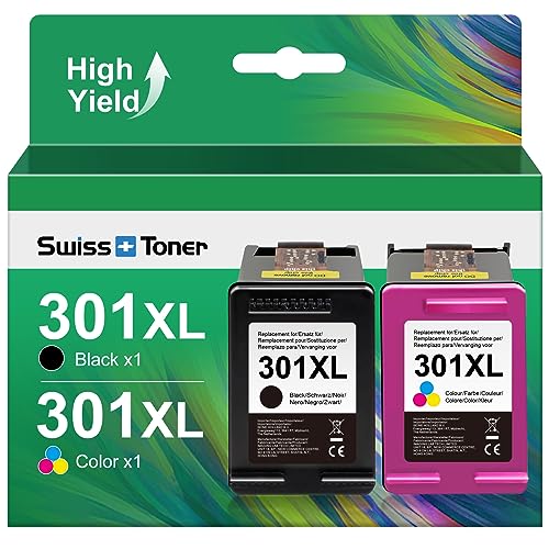 swiss toner 301XL 301 XL Patronen Kompatibel für HP 301 Druckerpatronen Multipack Schwarz und Farbe für HP Envy 4500 5530 Deskjet 3050 2540 2050 Officejet 2620 4630 von swiss toner