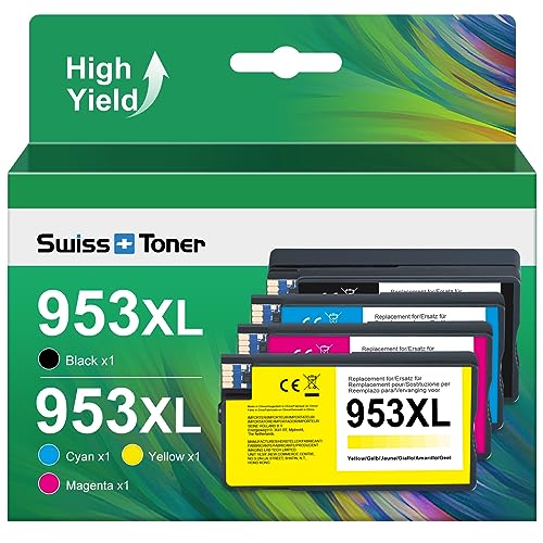 swiss toner 953 XL Kompatibel für HP 953XL Multipack Druckerpatronen für HP 953 XL für HP OfficeJet Pro 7720 7740 8710 8730 8715 8210 8720 7730 8725 8218 Drucker(4er-Pack) von swiss toner