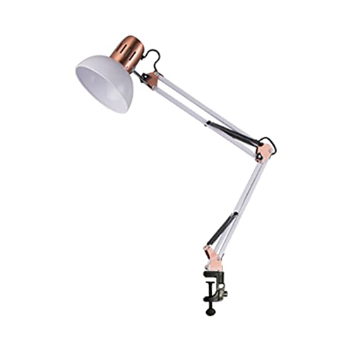 sxysxysxy Klemmleuchte Architektenlampe Amerikanischen Schreibtischlampe Arbeitslampe Verlängern Gelenkarm Verstellbare Klemmbare Tischlampe Büro Leselampe Metall Arbeitsplatzleuchte E27,Weiß von sxysxysxy