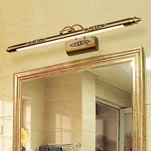 sxysxysxy LED Spiegelleuchte 70 cm Vintage Badlampe 12W Warmweiß 4000K Amerikanischen Badezimmerlampe Einstellbare Spiegellampe wasserdichte Schminklicht für Badzimmer Spiegelschrank Wandleuchte von SXYSXYSXY